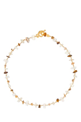 Gipsea Gemstone Necklace, Gold Plated Brass & Stone
